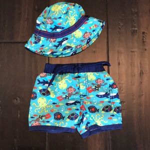 Old Navy 3-6 months Matching swim trunks & hat